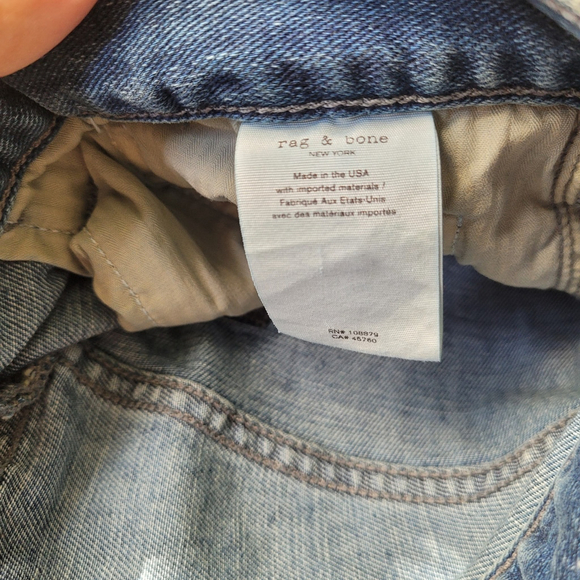 Rag & Bone Jeans Mens 30x32 Blue Denim Straight Fit 1 Skinny Button Fly 5 Pocket - Picture 11 of 13